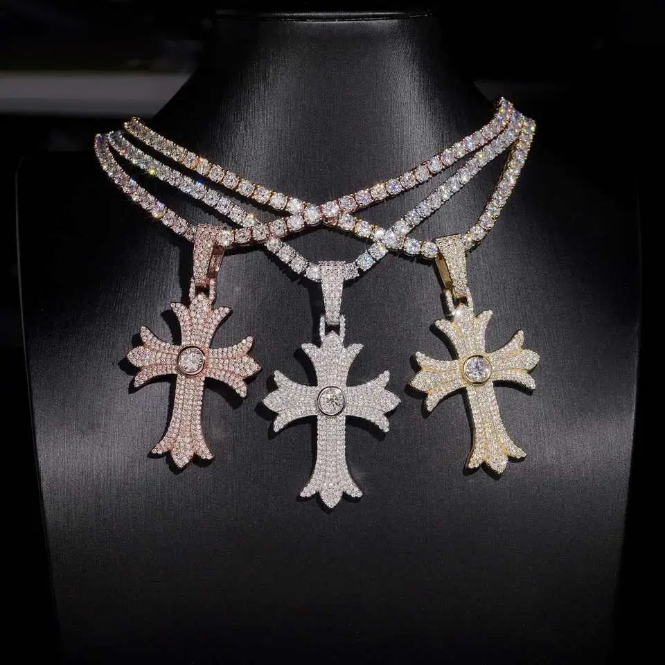 2.44CT S925 VVS Moissanite Cross Pendant Secondary image
