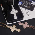 Iced Out VVS Moissanite Diamond Cross Pendant  925 Silver