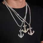 925 Silver Anchor VVS Moissanite Pendant