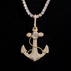 925 Silver Anchor VVS Moissanite Pendant