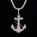 925 Silver Anchor VVS Moissanite Pendant