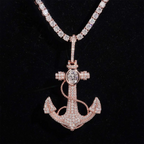 925 Silver Anchor VVS Moissanite Pendant