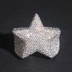 GL Star Design Iced Out Moissanite Diamond Ring