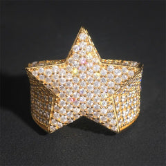 GL 3.9 Ct. Star Design Iced Out Moissanite Diamond Ring