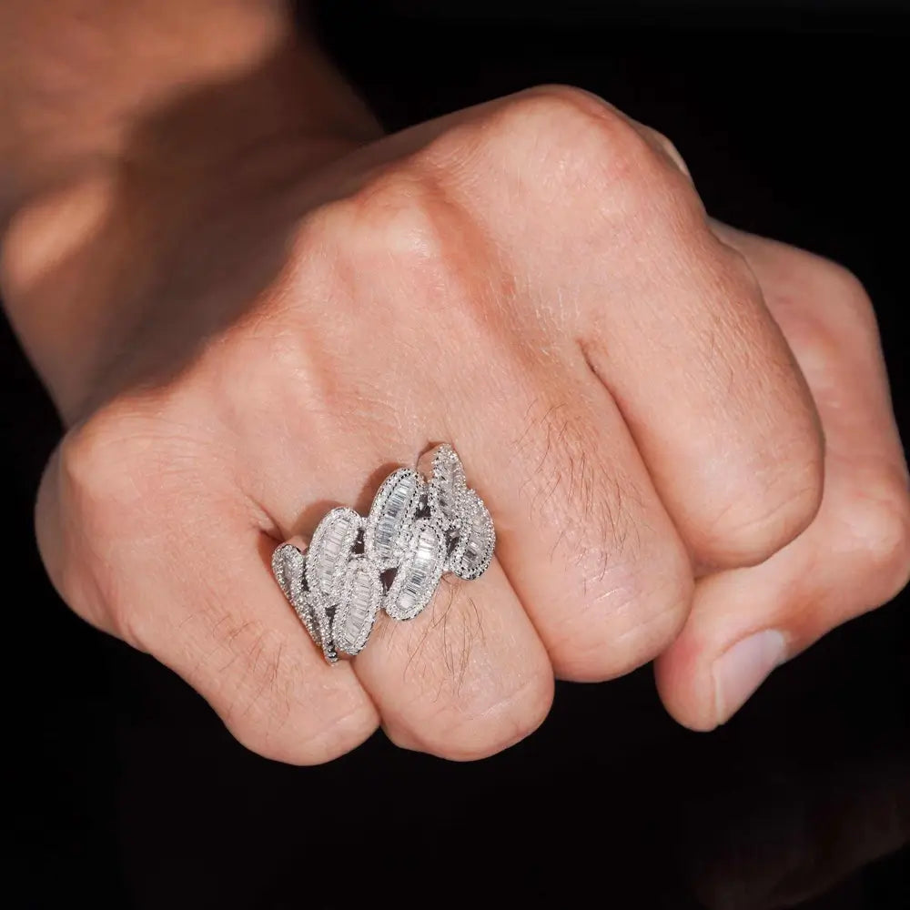 GL Miami Cuban Baguette Moissanite Diamond Ring Main image