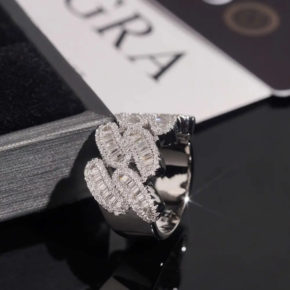 GL Miami Cuban Baguette Moissanite Diamond Ring