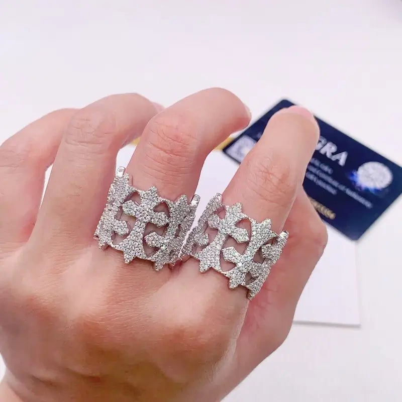GL Hip Hop Cross VVS Moissanite Ring Main image