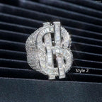 GL Iced $ Money Hip Hop VVS Moissanite Ring