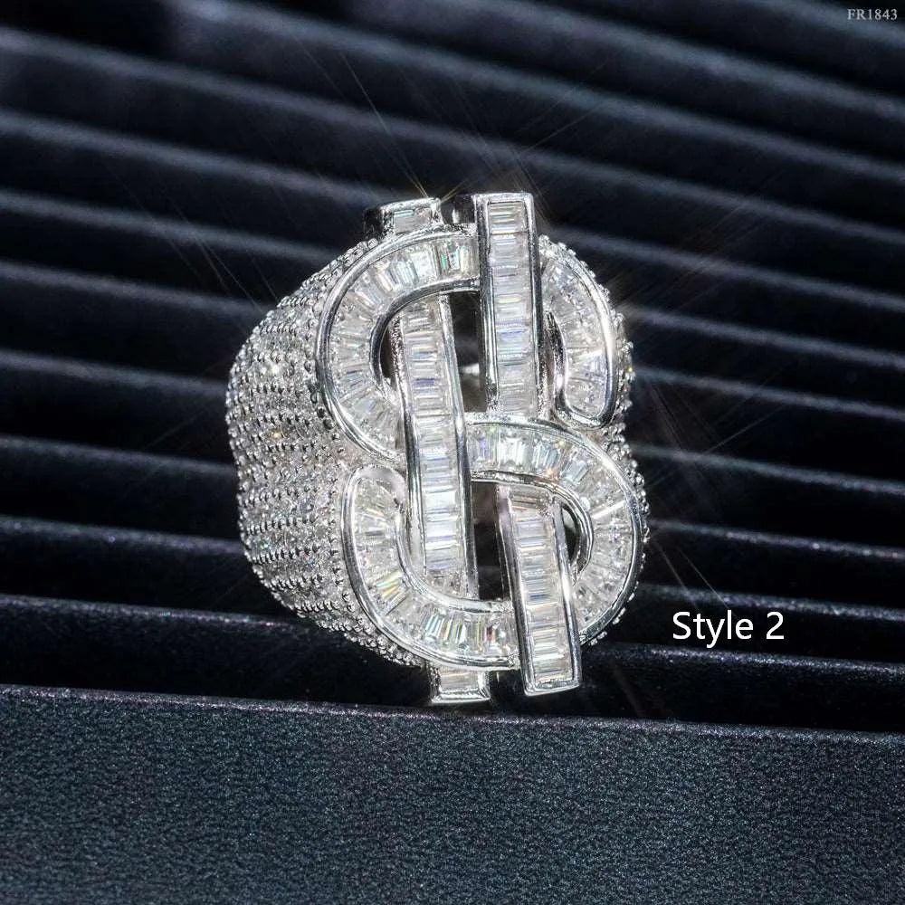 GL Iced $ Money Hip Hop VVS Moissanite Ring
