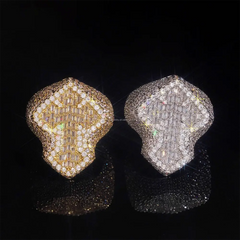 GL Hiphop Baguette Cut 5A+ Diamond Cross Ring