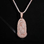 VVS Moissanite Virgin Mary Pendant S925 Silver Guadalupe Jewelry