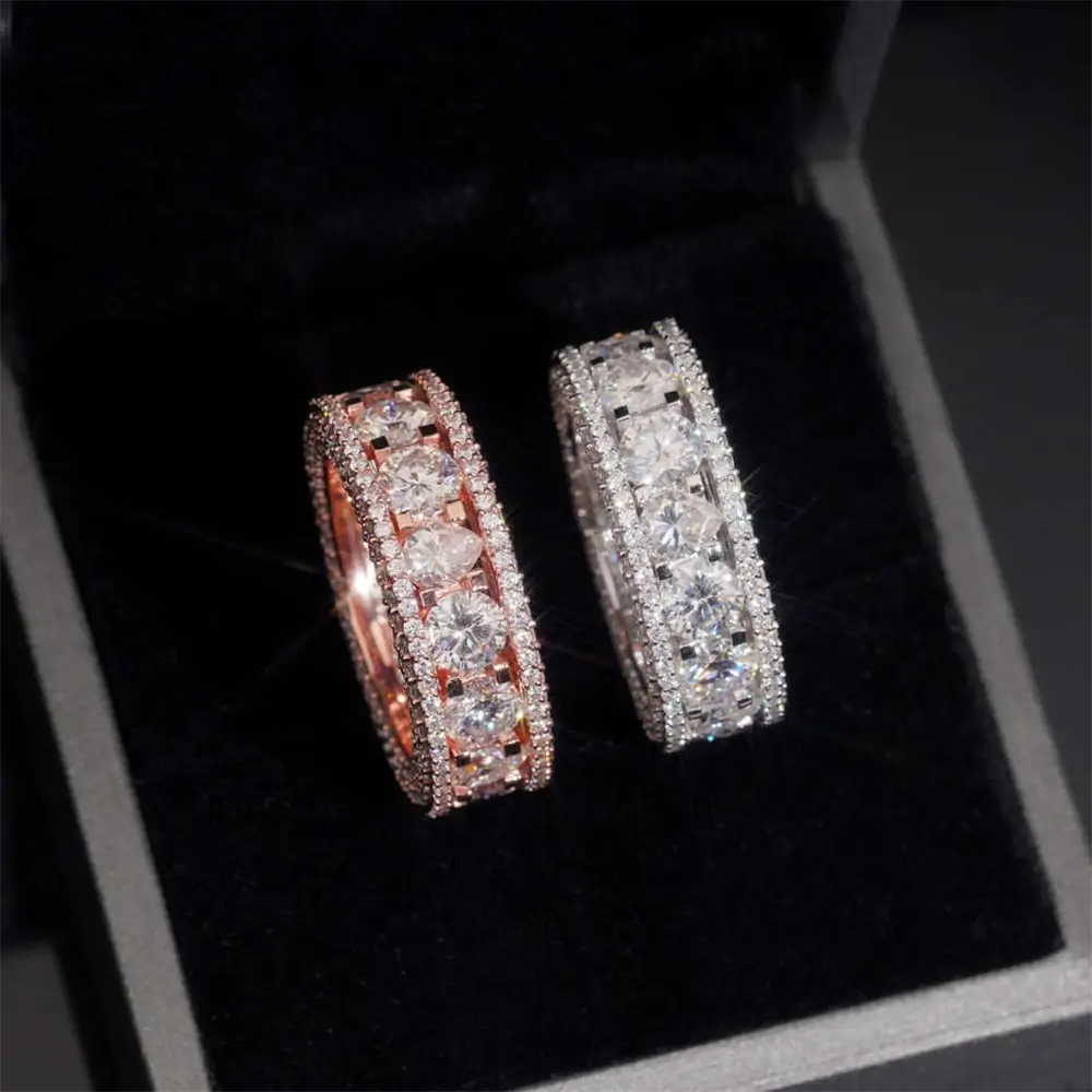 Multi-Row VVS Moissanite Full Eternity Ring