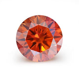 Round brilliant cut red loose moissanite diamond