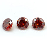 Round brilliant cut red loose moissanite diamond