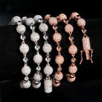 8MM S925 Silver Micro Pave VVS Moissanite Rosary Chain
