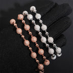 8MM S925 Silver Micro Pave VVS Moissanite Rosary Chain