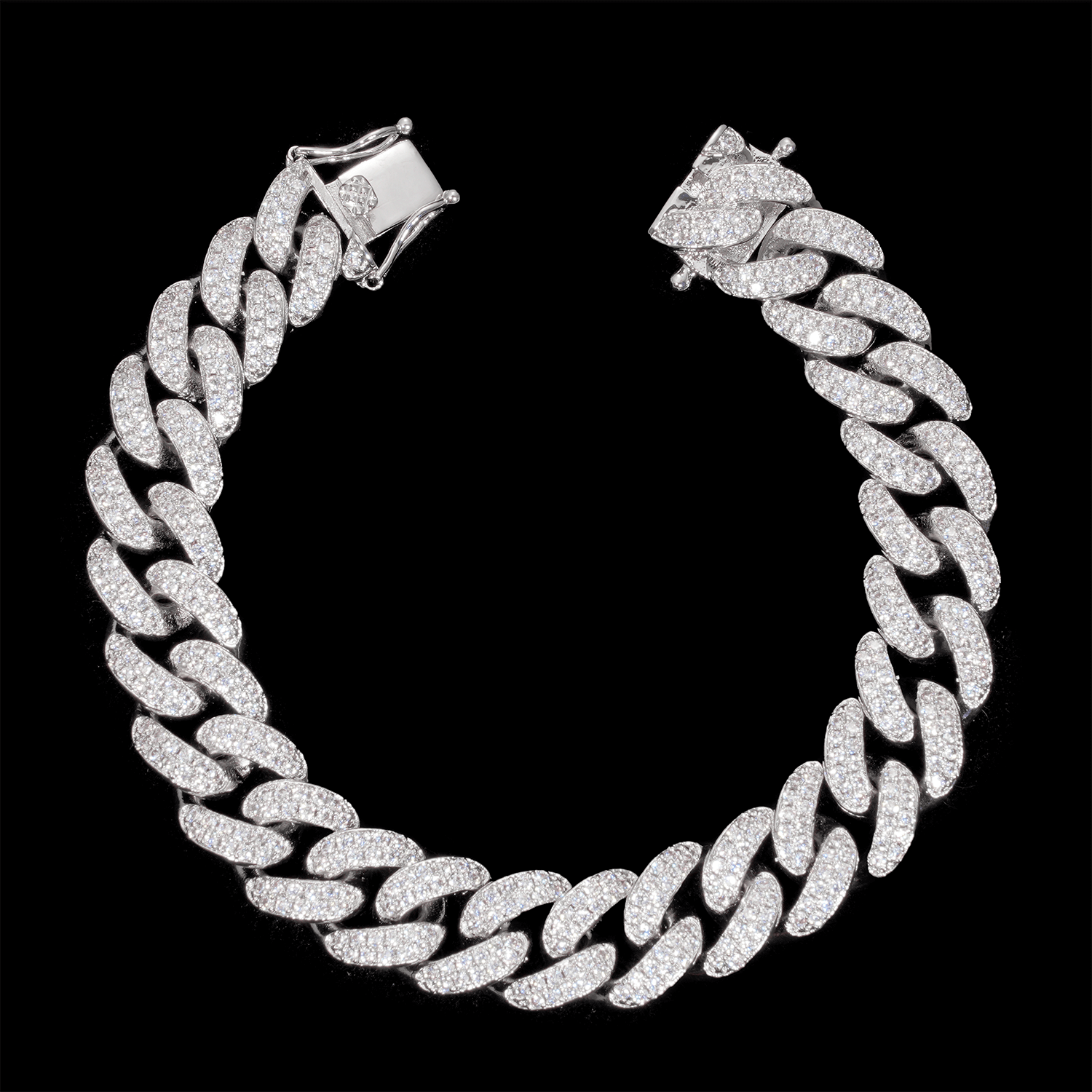 GL 15MM Miami Cuban Link Chain Iced Out 5A+ Diamond In 16K Glod Plated Main image