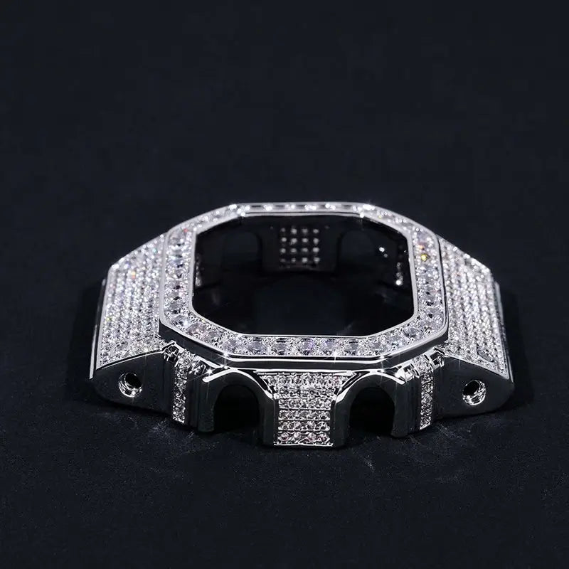 VVS Moissanite Bust Down Watch Case for Casio DW5600