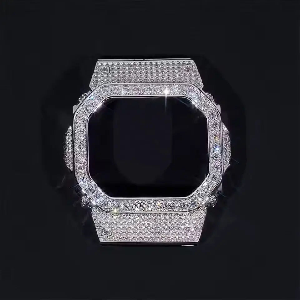 VVS Moissanite Bust Down Watch Case for Casio DW5600
