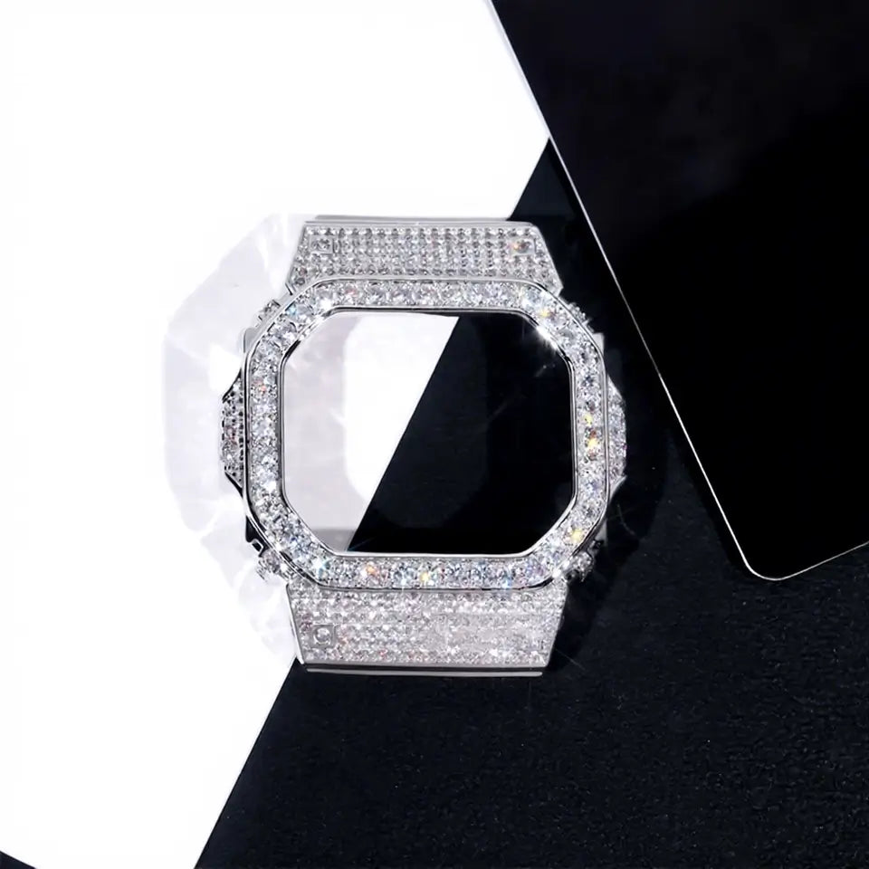 VVS Moissanite Bust Down Watch Case for Casio DW5600