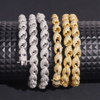 7.5MM S925 Silver Fully Iced Out Twist VVS Moissanite Rope Cuban Chain