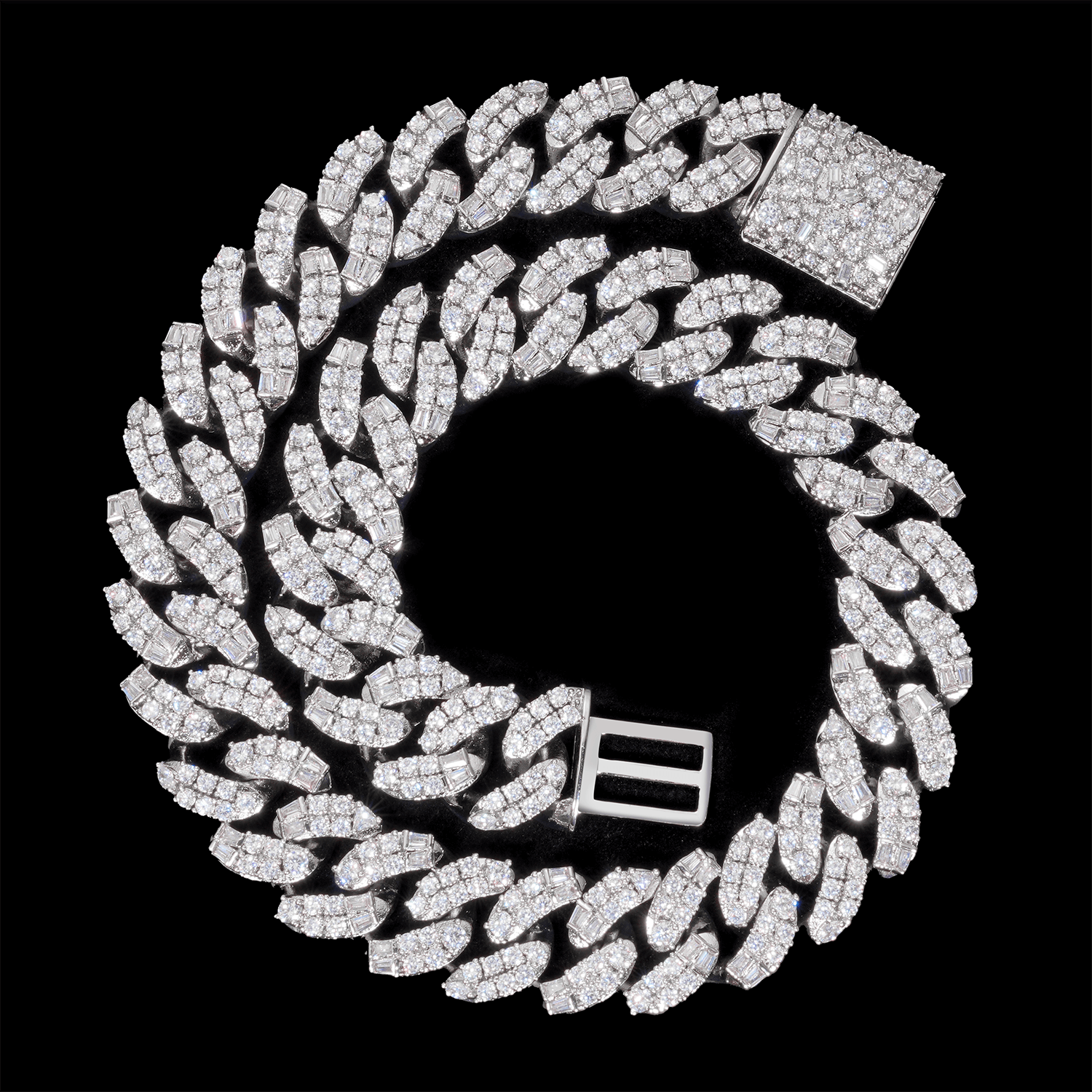 GL VVS Baguette 5A+ Diamond 20MM Miami Cuban Link Chain Iced Out  In 16K Glod Plated Main image