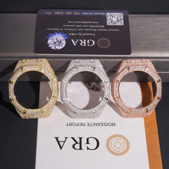 Silver Full Iced Moissanite  Diamond Watch Case