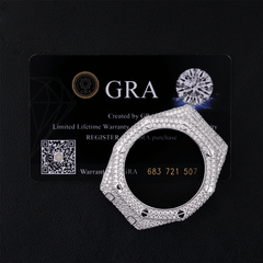 Silver Full Iced Moissanite  Diamond Watch Case
