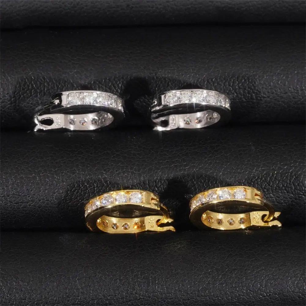 GL Hip Hop D VVS Moissanite Diamond Stud 925 Sterling Silver Earrings Main image