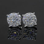【US 3 Days Delivery】GL 8.8mm Full lced Out Moissanite Halo 16K Gold Plated S925 Silver Earrings