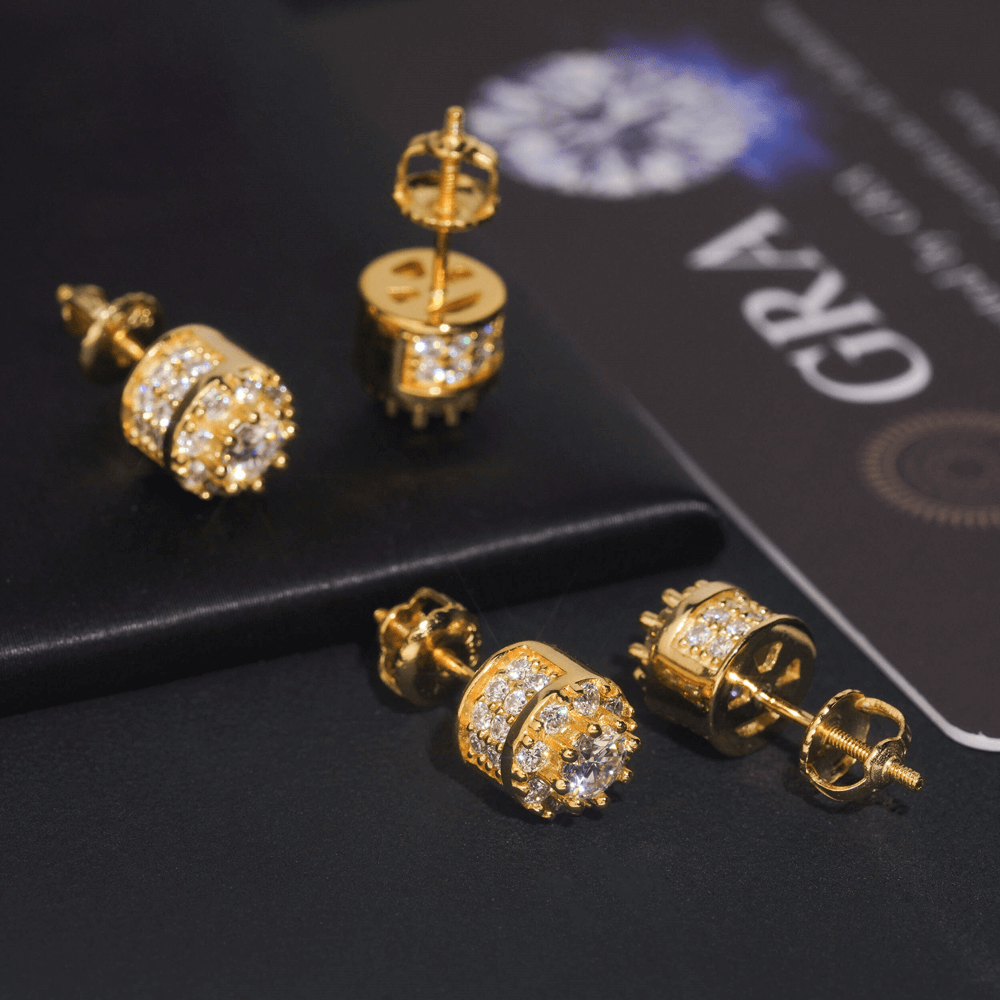 GL Hip Hop Earrings VVS Moissanite Diamond Stud 925 Sterling Silver