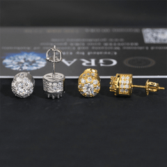 GL Hip Hop Earrings VVS Moissanite Diamond Stud 925 Sterling Silver