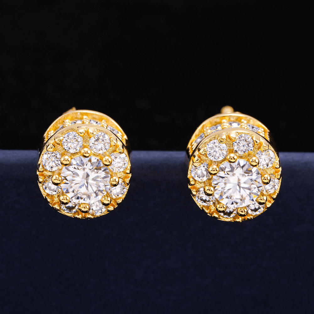 GL Hip Hop Earrings VVS Moissanite Diamond Stud 925 Sterling Silver