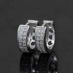 【US 3 Days Delivery】GL Two-Rows VVS Moissanite S925 Silver  Hoop Earring 16K Gold Plated