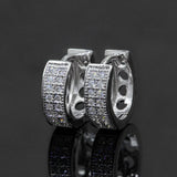 【US 3 Days Delivery】GL Two-Rows VVS Moissanite S925 Silver  Hoop Earing 16K Gold Plated