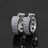【US 3 Days Delivery】GL Two-Rows VVS Moissanite S925 Silver  Hoop Earing 16K Gold Plated