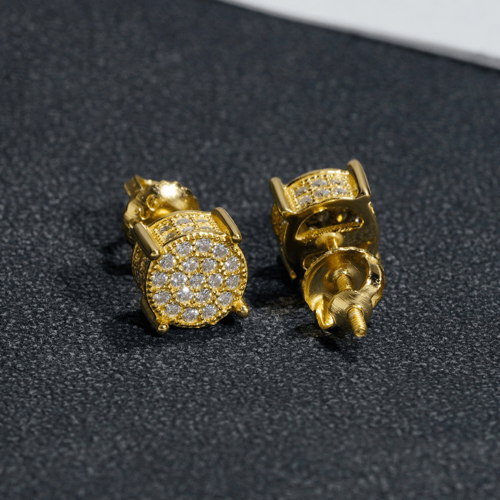 GL 925 Sterling Silver VVS Round Cut Moissanite Classic Stud Earring