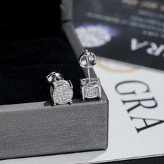 GL 925 Sterling Silver VVS Round Cut Moissanite Classic Stud Earring