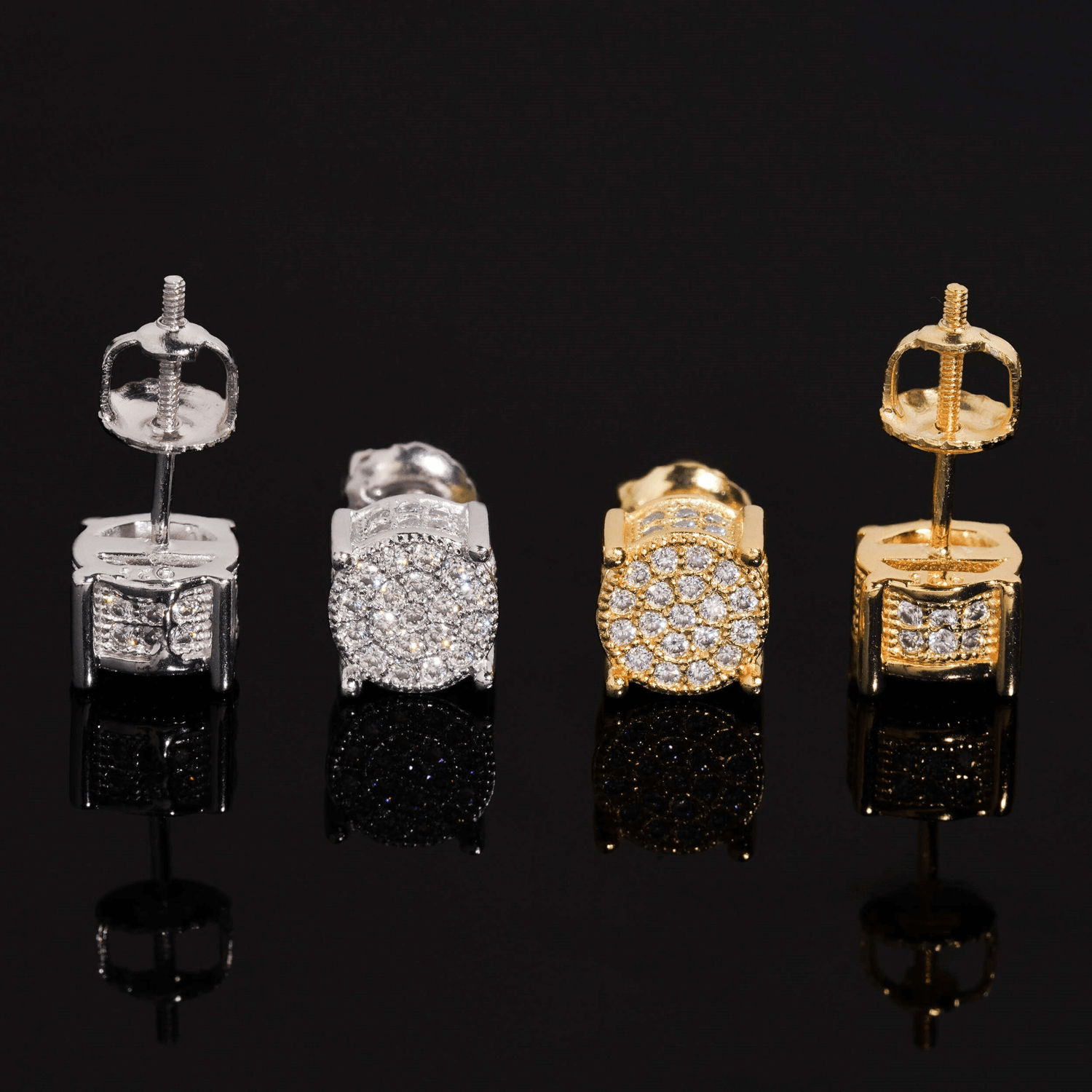 GL 925 Sterling Silver VVS Round Cut Moissanite Classic Stud Earring