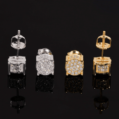 GL 925 Sterling Silver VVS Round Cut Moissanite Classic Stud Earring