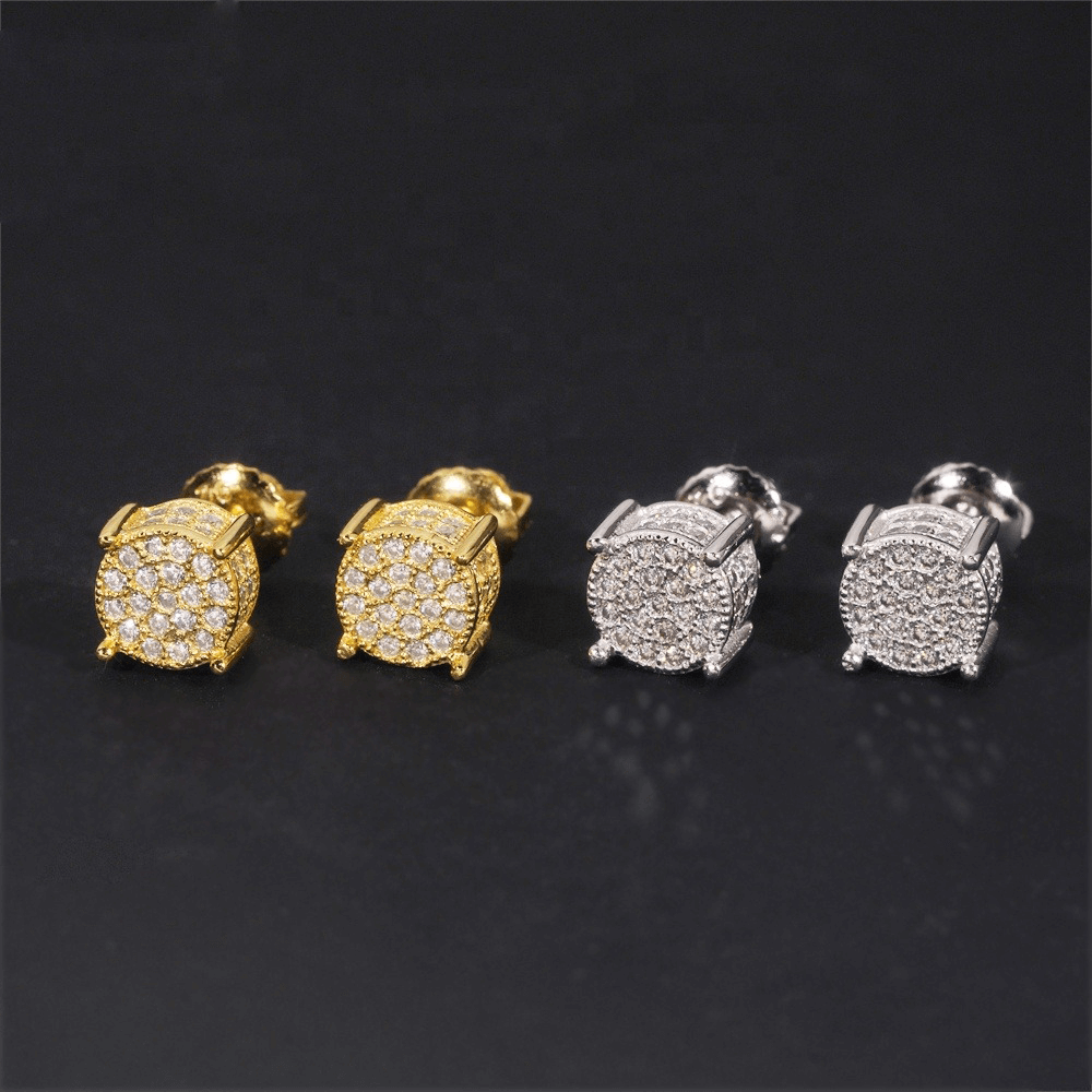 GL 925 Sterling Silver VVS Round Cut Moissanite Classic Stud Earring Main image