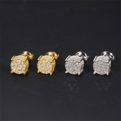 GL 925 Sterling Silver VVS Round Cut Moissanite Classic Stud Earring