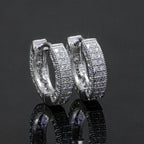 【US 3 Days Delivery】GL Paved VVS Moissanite S925 Silver  Hoop Earring 16K Gold Plated