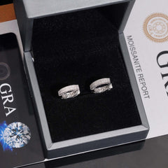 【US 3 Days Delivery】GL Paved VVS Moissanite S925 Silver  Hoop Earing 16K Gold Plated