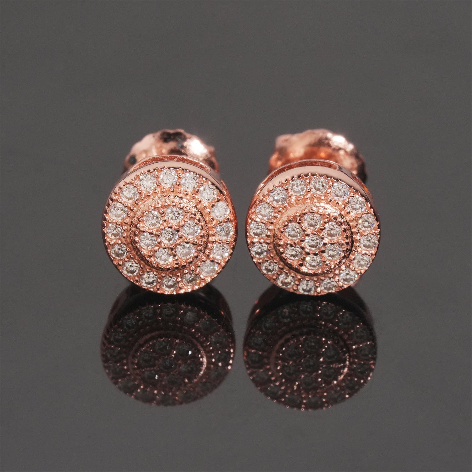 【US 3 Days Delivery】GL Hip Hop 925 Sterling Silver VVS Moissanite Diamond Stud Earrings