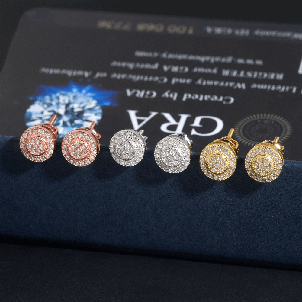 GL Hip Hop 925 Sterling Silver VVS Moissanite Diamond Stud Earrings