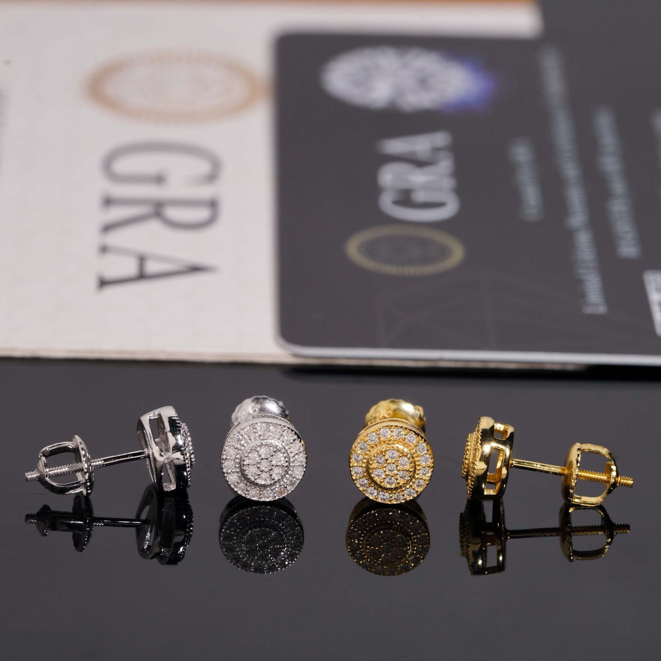 GL Hip Hop 925 Sterling Silver VVS Moissanite Diamond Stud Earrings Secondary image