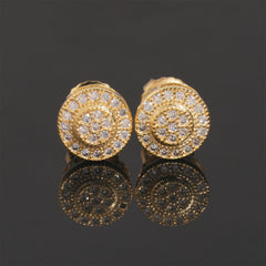 【US 3 Days Delivery】GL Hip Hop 925 Sterling Silver VVS Moissanite Diamond Stud Earrings