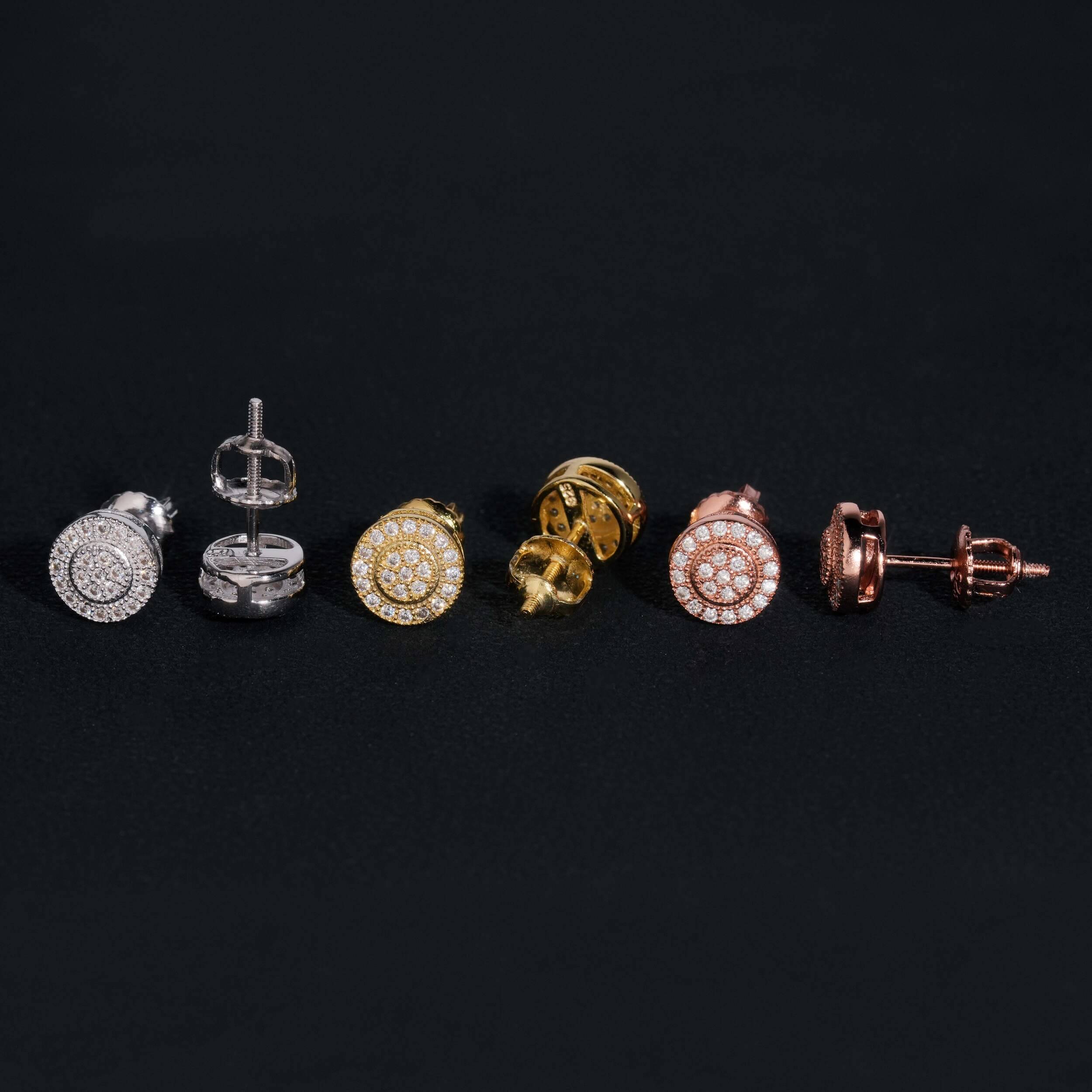 GL Hip Hop 925 Sterling Silver VVS Moissanite Diamond Stud Earrings