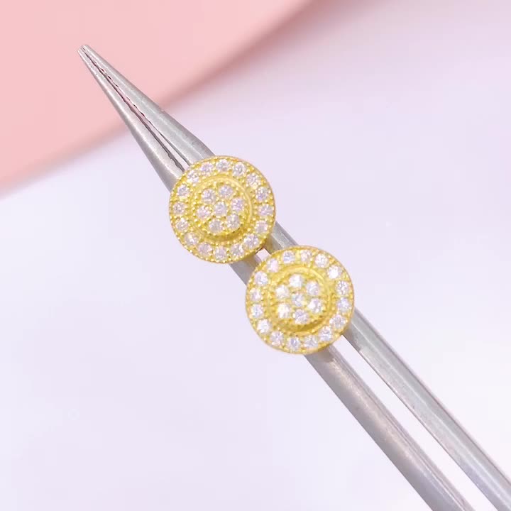 【US 3 Days Delivery】GL Hip Hop 925 Sterling Silver VVS Moissanite Diamond Stud Earrings